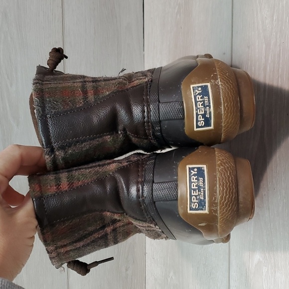 Sperry Womens Saltwater Plaid Duck Rubber Waterproof Boots shoes sz 10 - Picture 6 of 12